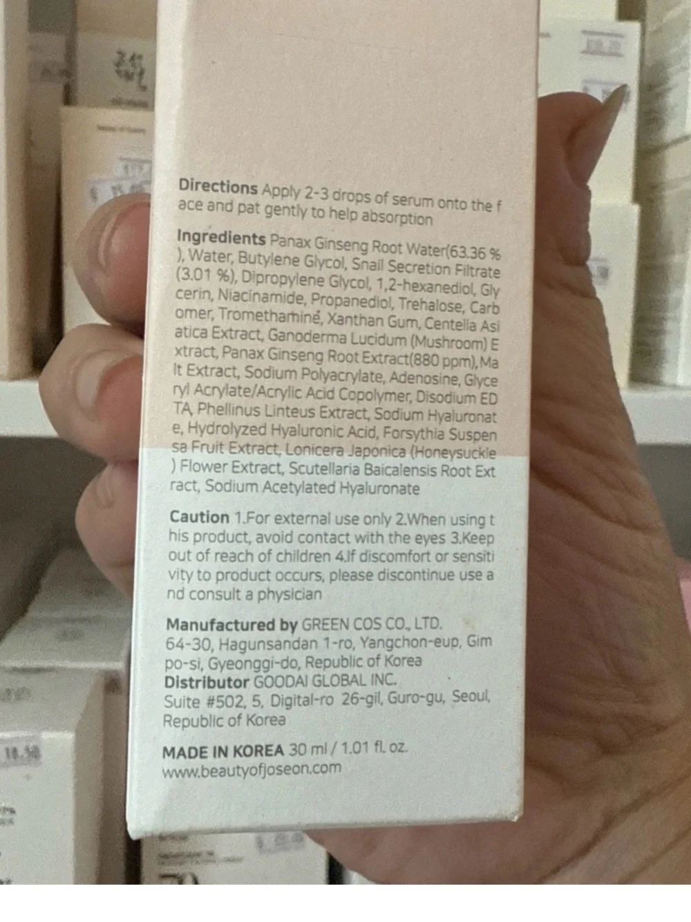 Beauty of Joseon Revive Serum Ginseng + Snail Mucin 30ml